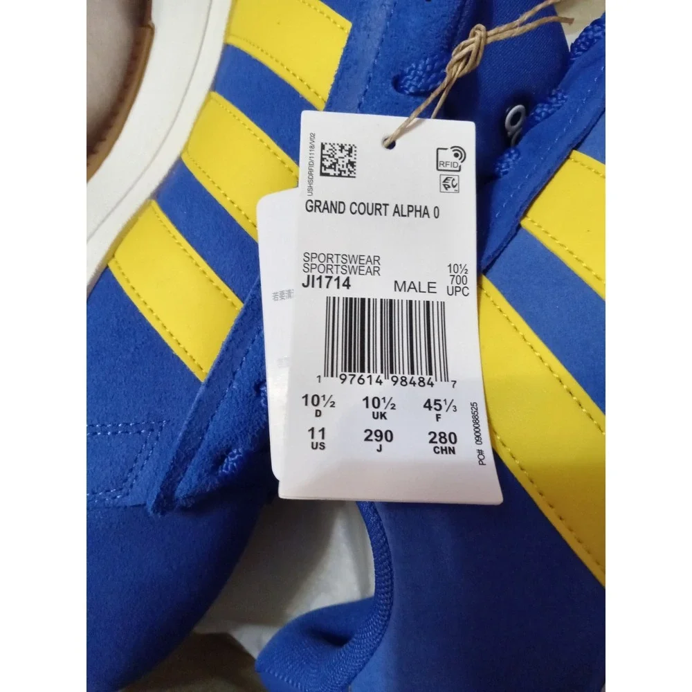 Adidas Grand Court Alpha Men's 11‎ Lucid Blue Yellow
